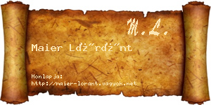 Maier Lóránt névjegykártya